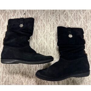 Stuart Weitzman Black Suede Winter Boots